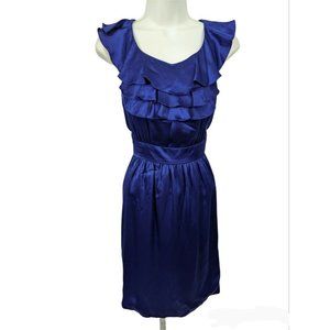 Tibi Purpleish Blue Silk Sheath Dress Size 8